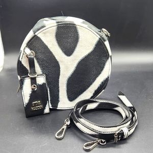 STEVE MADDEN Teenie Animal Print Faux Leather Round Crossbody